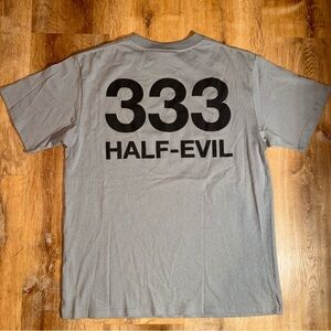 333 Half Evil Skater Short Sleeve T Shirt Dark Grey Logo X-Large Cotton Designer